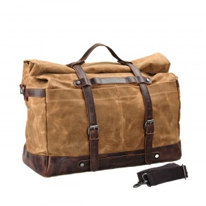 TP6 WaxRollTraveler™ Multifunktional Reisetasche Schultertasche Unisex aus canvas mit leder - khaki